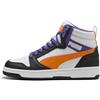 Puma Rebound V6 Mid JrSneaker Unisex per Bambini, Puma Bianco Arancione GLO Puma Nero, 5 UK