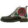 DOGO Femme Cuir Vegan Kaki Bottines - Bottes de Mode Décontractées Confortables Faites à la Main, Feel, Heal, Live Motif