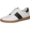 CAPRICE Sneaker da Donna Bassi in Pelle Tempo Libero, Bianco (White/Black), 38 EU