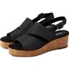 TOMS Claudine, Sandali con zeppa Donna, Black Melange Woven, 35.5 EU