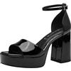 Tamaris Donna 1-28398-42, Sandali, Black Patent, 38 EU