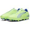 PUMA Unisex Adults Ultra 5 Play MG Soccer Shoe, Fizzy Apple-PUMA White-BLUEMAZING, 46 EU