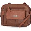 MultiSac Borsa a tracolla da donna Zippy con 3 scomparti Cross Body, Fiori di pecano, Einheitsgröße