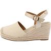 TOM TAILOR 7490730004, Sandali con Zeppa Donna, Cream Gold, 41 EU