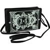 Things2DIe4 - Borsa a tracolla con libro degli incantesimi, colore: bianco e nero, misura media