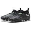 Puma Future 8 Match FG/AG JR - Scarpe da Calcio Unisex, Puma Black-Puma Silver-Fluo Green,