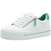 Jana Sneaker da Donna con Suola Platform con Cerniera Vegan, Bianco (White/Green), 37 EU