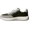 Calvin Klein Uomo Sneakers Running City Laceup Tape in Pelle, Multicolore (Rock Ridge/Medieval Forest), 44