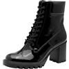 Tamaris Damen Lace Boot Heel 1-25132-45, Stivaletto Donna, Black Patent, 38 EU