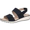 CAPRICE Sandali bassi da donna in pelle comodi, Blu (Ocean Suede), 36 EU