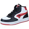 KangaROOS K-CP Deck Mid RV, Scarpe da Ginnastica Unisex-Adulto, Jet Black Fiery Red, 37 EU