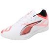 Puma Ultra 5 Play IT - Scarpe da Calcio Unisex, Puma White-Puma Black-Glowing Red,