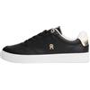Tommy Hilfiger Donna Sneakers con Suola Preformata Essential Elevated in Pelle, Nero (Black), 42