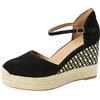 BOSS Madeira_Wedge_sdcveb, Sandalo Donna, Nero 1, 35 EU