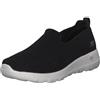 Skechers Womens Walking Sneaker, Black/White, 6.5 US