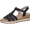 CAPRICE Sandali con Zeppa da Donna in Pelle con Chiusura a Strappo, Blu (Ocean Nubuc), 41 EU