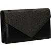 Swankyswans Womens Kelly glitter busta pochette partito Prom borsa frizione, nero (Black (Black)), Taglia unica