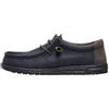 HEYDUDE - Wally Waxed Casual da Uomo - Scarpe Casual Senza Lacci - Stile Mocassino, Nero/Nero, 43