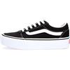 Vans Ward Platform, Scarpe da ginnastica, Donna, (Canvas) Black/White, 34.5 EU