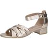 CAPRICE Sandali da donna in pelle con tacco con fibbia, metallico (Platin Metal.), 37,5 EU