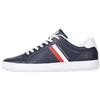 Tommy Hilfiger Uomo Sneakers con Suola Preformata Essential Leather Cupsole in Pelle, Blu (Desert Sky), 40