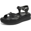 Vionic Sandalo piatto Mar Donna, Pelle nera, 40 EU