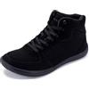 WHITIN Scarpe da Uomo in Tela minimaliste a Piedi Nudi + Punta Larga + Zero Drop, Interamente Nero, 12 Wide