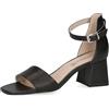CAPRICE Sandali con tacco da donna in pelle con cinturino, Nero (Black Comb), 37 EU