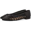 GIOSEPPO Ballerine Nere in Pelle Intrecciata con Allacciatura per Donna sagada