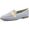 MARCO TOZZI Donna Slip-On morbido Feel Me Plantare morbida Fodera Vegan Confortevole, blu (LT.BLUE COMB), 38 EU