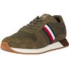 Tommy Hilfiger Uomo Sneakers da Runner Profilo Basso, Multicolore (Army Green), 40