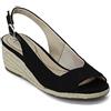 LifeStride Girl's Socialite Espadrille Wedge Sandal, Nero, 7.5 UK Wide