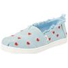 TOMS Classic Alpargata, Mocassino Basso Bambine e Ragazze, Pastel Blue Washed Denim/Metallic Embroidered Hearts, 23.5 EU