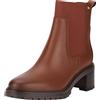Tommy Hilfiger Donna Stivaletti Chelsea Mid Heel in Pelle, Marrone (Cognac Brown), 36