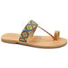 EMMANUELA handcrafted for you Emmanuela Sandali ad anello di punta greca realizzati in cotone di alta qualità scarpe estive fatte a mano per le donne, sandali flat flat boho chic, hippie e sandali tribali, multicolore, 37 EU