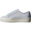 Calvin Klein Donna Sneakers con Suola Alta Flatform Moire con Suola Plateau, Blu (Keepsake Blue), 37