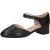 CAPRICE Comfort Décolleté da Donna con Cinturino in Pelle con Tacco a Blocco, Nero (Black Nappa), 38,5 EU