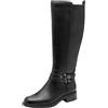 Tamaris Damen Long Boot Flat 1-25612-45, Stivali ad Altezza Ginocchio Donna, Nero, 37 EU