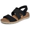 Skechers Arch Fit Oasis B Perf Sandali Bassi da Donna, Nero, Taglia 38