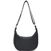 Miss Lulu Borsa a Tracolla Donna in Nylon, Design a Mezzaluna Nero