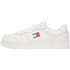 Tommy Jeans Donna Sneakers con Suola Alta The Greenwich in Pelle, Bianco (Ecru), 41