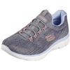 Skechers Donna Summits Fun Flare Scarpe da ginnastica, Grey Mesh/Pink & Blue Trim, 36.5 EU