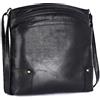 LEDERBUCK Borsa a tracolla in vera pelle morbida in spugna - Borsa a tracolla incrociata con tripla zip Premium per le donne, nero
