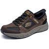 Skechers Uomo Oak Canyon Consistent Winner Slip-In ALLENATRICE, Brown Leather/Textile/Synthetic/Black Trim, 48.5 EU