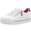 Jana Sneaker da Donna con Suola Platform con Cerniera Vegan, Bianco (White/Fuxia), 40 EU