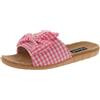 de fonseca Pantofola Donna Aperta in Tela di Cotone Vichy con Fiocco, Sottopiede in Cotone, Suola in EVA
