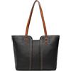 Montana West, Borsa tote da donna con manico superiore, Nero corvino, Large