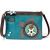 CHALA - Mini borsa a tracolla, con cerniera, in pelle PU, piccola tracolla regolabile, Tartaruga turchese, S, Tote
