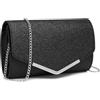 Miss Lulu Pochette Donna Elegante, Clutch PU Pelle, Borsetta Tracolla Media con Chiusura Magnetica, per Cerimonie, Matrimoni, Appuntamenti e Regali