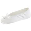 Isotoner - Pantofola da donna in raso, con fiocco, suola scamosciata, Bianco (bianco), XX-Large